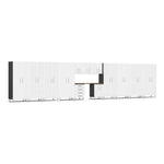 Ulti-MATE Garage 14-Piece Cabinet Kit with Bamboo Worktop in Starfire White Metallic | Garage Giant 
