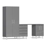Ulti-MATE Garage 4-Piece Cabinet Set with Channeled Worktop in Graphite Grey Metallic-UG25041G-Garage Giant 