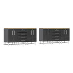 Ulti-MATE Garage 8-Piece Cabinet Set with Bamboo Worktops in Midnight Black Metallic | Garage Giant 