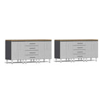 Ulti-MATE Garage 8-Piece Cabinet Set with Bamboo Worktops in Stardust Silver Metallic | Garage Giant 