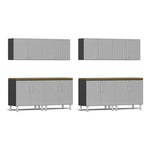 Ulti-MATE Garage 10-Piece Garage Cabinet Kit with Bamboo Worktop in Stardust Silver Metallic | Garage Giant 