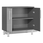 Ulti-MATE Garage 10-Piece Garage Cabinet Kit with Bamboo Worktop in Stardust Silver Metallic 