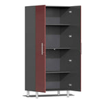 Ulti-MATE Garage 11-Piece Garage Cabinet Set with Bamboo Worktops in Ruby Red Metallic 