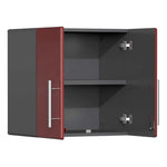 Ulti-MATE Garage 11-Piece Garage Cabinet Set with Bamboo Worktops in Ruby Red Metallic 
