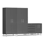 Ulti-MATE Garage 4-Piece Cabinet Set in Graphite Grey Metallic | Garage Giant 