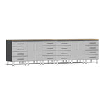 Ulti-MATE Garage 8-Piece Cabinet Kit with Bamboo Worktops in Stardust Silver Metallic | Garage Giant 