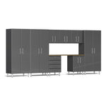 Ulti-MATE Garage 9-Piece Cabinet Kit with Bamboo Top in Graphite Grey Metallic | Garage Giant 