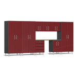 Ulti-MATE Garage 9-Piece Cabinet Kit with Bamboo Top in Ruby Red Metallic | Garage Giant 