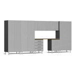 Ulti-MATE Garage 9-Piece Cabinet Kit with Bamboo Top in Stardust Silver Metallic | Garage Giant 