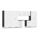 Ulti-MATE Garage 9-Piece Cabinet Kit with Bamboo Top in Starfire White Metallic | Garage Giant 