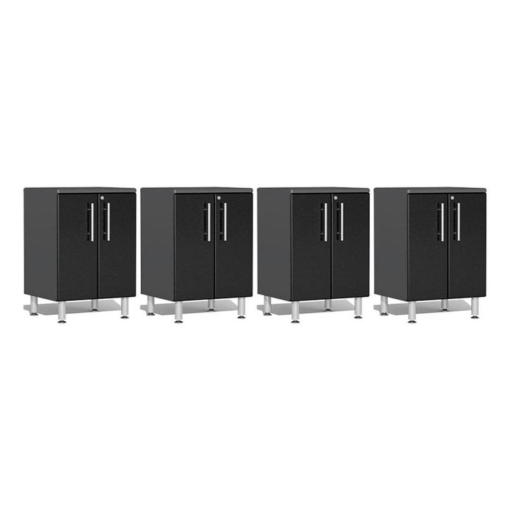 Ulti-MATE Garage 2-Door Base Cabinet in Midnight Black Metallic (4-Pack) | Garage Giant