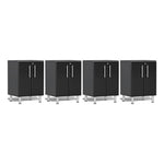 Ulti-MATE Garage 2-Door Base Cabinet in Midnight Black Metallic (4-Pack) | Garage Giant 