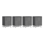 Ulti-MATE Garage 2-Door Base Cabinet in Graphite Grey Metallic (4-Pack) | Garage Giant 
