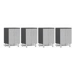 Ulti-MATE Garage 2-Door Base Cabinet in Stardust Silver Metallic (4-Pack) | Garage Giant 