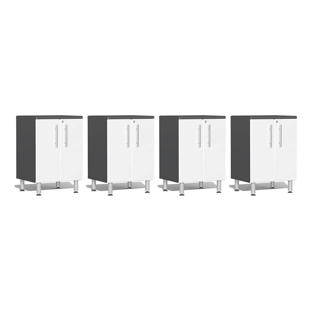 Ulti-MATE Garage 2-Door Base Cabinet in Starfire White Metallic (4-Pack) | Garage Giant