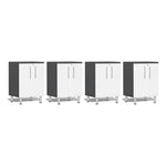 Ulti-MATE Garage 2-Door Base Cabinet in Starfire White Metallic (4-Pack) | Garage Giant 
