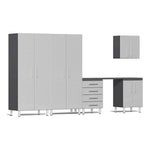 Ulti-MATE Garage 6-Piece Cabinet System with Channeled Worktop in Stardust Silver Metallic | Garage Giant 