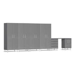 Ulti-MATE Garage 7-Piece Cabinet System with Channeled Worktop in Graphite Grey Metallic | Garage Giant 