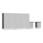 Ulti-MATE Garage 7-Piece Cabinet System with Channeled Worktop in Stardust Silver Metallic | Garage Giant 
