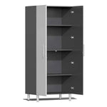 Ulti-MATE Garage 7-Piece Cabinet System with Channeled Worktop in Stardust Silver Metallic 
