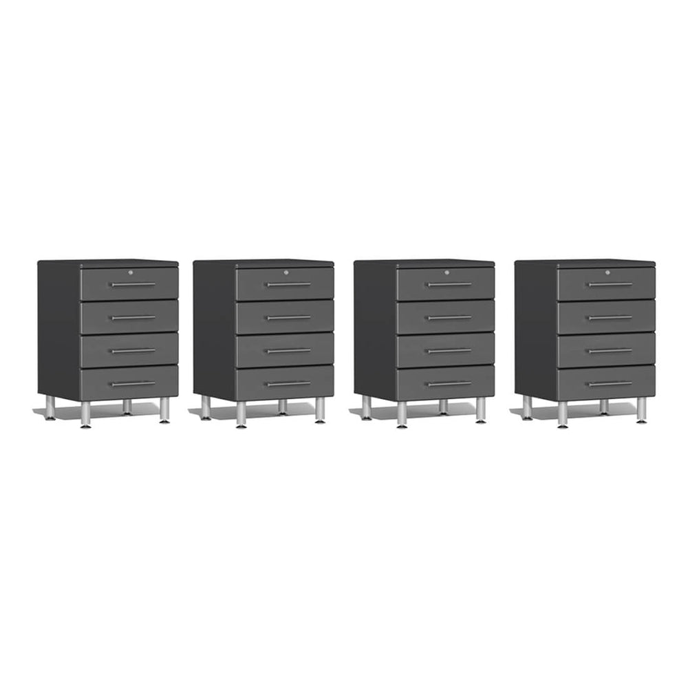 Ulti-MATE Garage 4-Drawer Base Cabinet in Graphite Grey Metallic (4-Pack) | Garage Giant