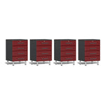 Ulti-MATE Garage 4-Drawer Base Cabinet in Ruby Red Metallic (4-Pack) | Garage Giant 