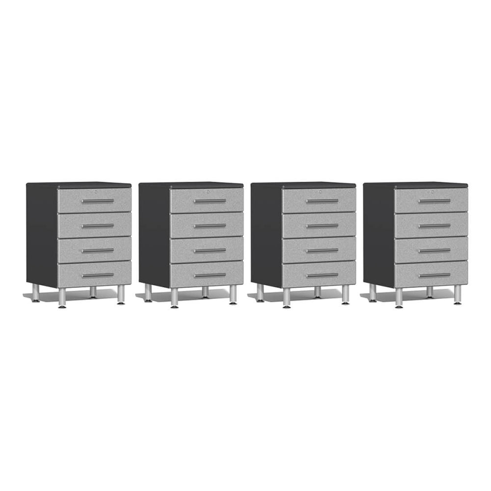 Ulti-MATE Garage 4-Drawer Base Cabinet in Stardust Silver Metallic (4-Pack) | Garage Giant