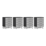 Ulti-MATE Garage 4-Drawer Base Cabinet in Stardust Silver Metallic (4-Pack) | Garage Giant 