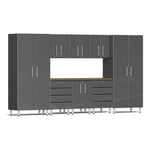 Ulti-MATE Garage 9-Piece Garage Cabinet Kit with Bamboo Worktop in Graphite Grey Metallic-UG28092G-Garage Giant 