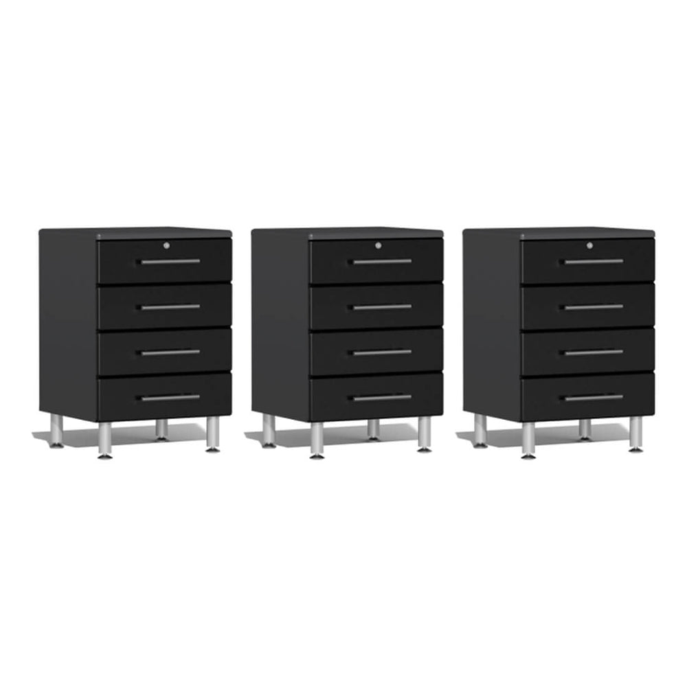 Ulti-MATE Garage 3-Piece 4-Drawer Garage Cabinet Kit in Midnight Black Metallic-UG29030B-Garage Giant