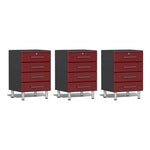 Ulti-MATE Garage 3-Piece 4-Drawer Garage Cabinet Kit in Ruby Red Metallic-UG29030R-Garage Giant 