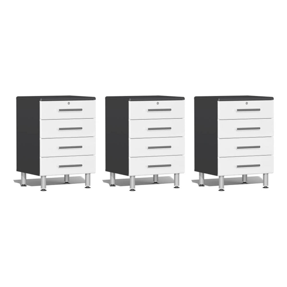Ulti-MATE Garage 3-Piece 4-Drawer Garage Cabinet Kit in Starfire White Metallic-UG29030W-Garage Giant