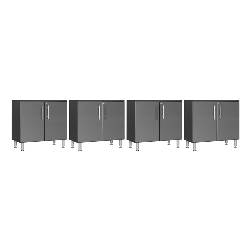 Ulti-MATE Garage 2-Door Oversized Base Cabinet in Graphite Grey Metallic (4-Pack) | Garage Giant