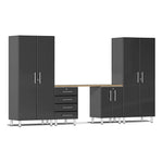 Ulti-MATE Garage Workbench With Drawers, 5-Piece With Base Cabinet And 4-Drawer Base Cabinet-UG29052B-Midnight Black-Garage Giant 