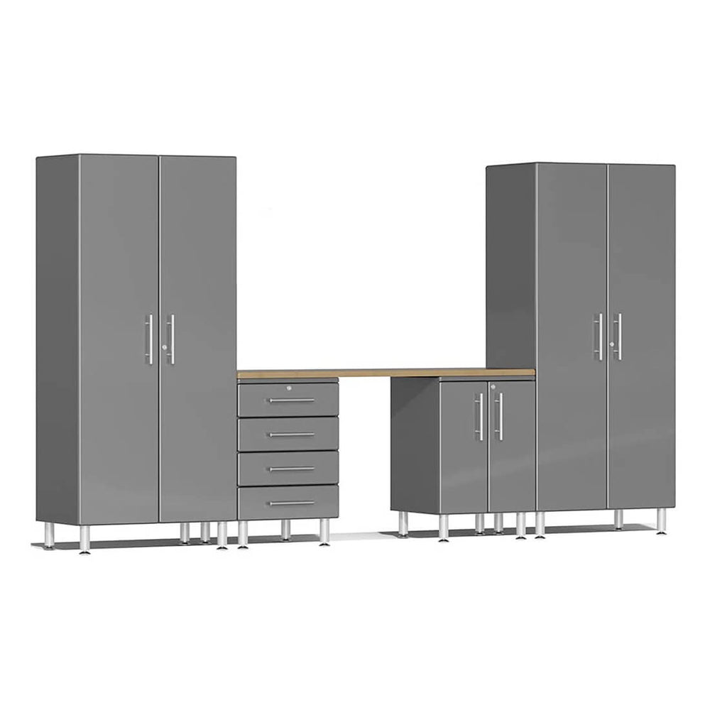Ulti-MATE Garage Workbench With Drawers, 5-Piece With Base Cabinet And 4-Drawer Base Cabinet-UG29052G-Graphite Grey-Garage Giant