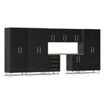 Ulti-MATE Garage Cabinets 9-Piece Set With 3x Tall Cabinets, 3x Wall Cabinets And Base Cabinets-UG26092B-Black-Garage Giant 