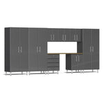 Ulti-MATE Garage Cabinets 9-Piece Set With 3x Tall Cabinets, 3x Wall Cabinets And Base Cabinets-UG26092G-Grey-Garage Giant 