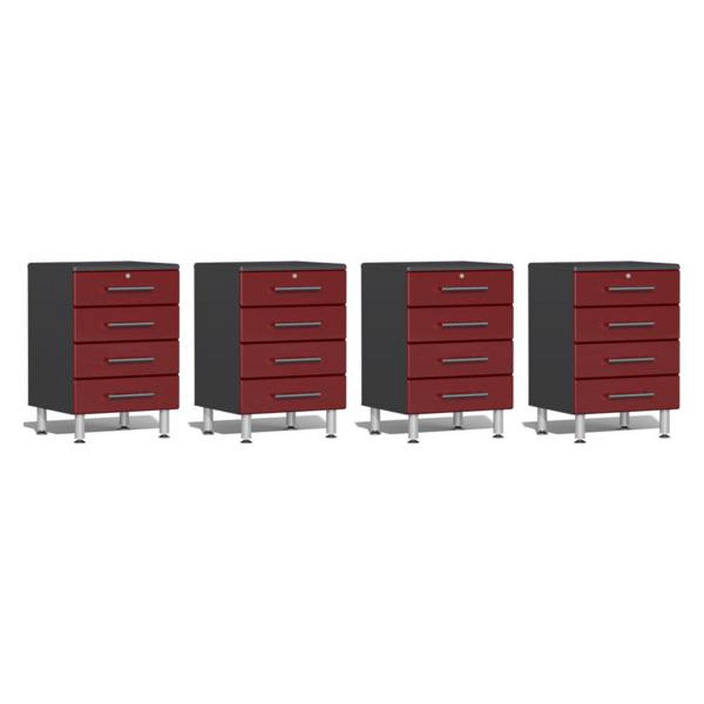 Ulti-MATE Garage Cabinets 4-Piece Garage Base Cabinets-UG28040R-Red-Garage Giant