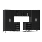 Ulti-MATE Garage Cabinets 8-Piece Cabinet Kit with Bamboo Worktop-UG28082B-Black-Garage Giant 