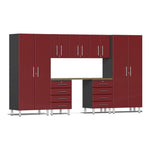 Ulti-MATE Garage Cabinets 8-Piece Cabinet Kit with Bamboo Worktop-UG28082R-Red-Garage Giant 