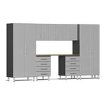 Ulti-MATE Garage Cabinets 8-Piece Cabinet Kit with Bamboo Worktop-UG28082S-Silver-Garage Giant 