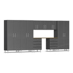 Ulti-MATE Garage Cabinets 9-Piece Cabinet Kit with Bamboo Worktop-UG27092G-Grey-Garage Giant 