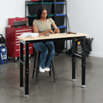 SafeRacks Height Adjustable Heavy-Duty Workbench-WB-STD4820-HWB-Garage Giant 