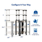 Fleximounts Customizable Work Bench and Shelving Frame (Lumber Not Included)-FLX-WB107B-BLK-Garage Giant 