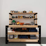 Fleximounts Customizable Work Bench and Shelving Frame (Lumber Not Included)-FLX-WB107B-BLK-Garage Giant 