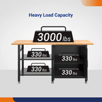 4Dock Heavy-Duty 72 x 30 Industrial Workbench with Cabinet (Black Frame)-WB10B-72RB-Casters Not Needed-Garage Giant 