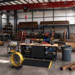 4Dock Heavy-Duty 96 x 30 Industrial Workbench with Cabinet (Black Frame)-WB10B-96RB-Casters Not Needed-Garage Giant 