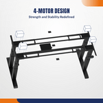 4Dock Electric 72 x 36 Height-Adjustable Industrial Workbench (Black Frame) 