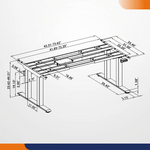 4Dock Electric 72 x 36 Height-Adjustable Industrial Workbench (Black Frame) 