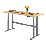 4Dock Electric 90 x 36 Height-Adjustable Industrial Workbench (Grey Frame)-WB2RS-90RB-Garage Giant 